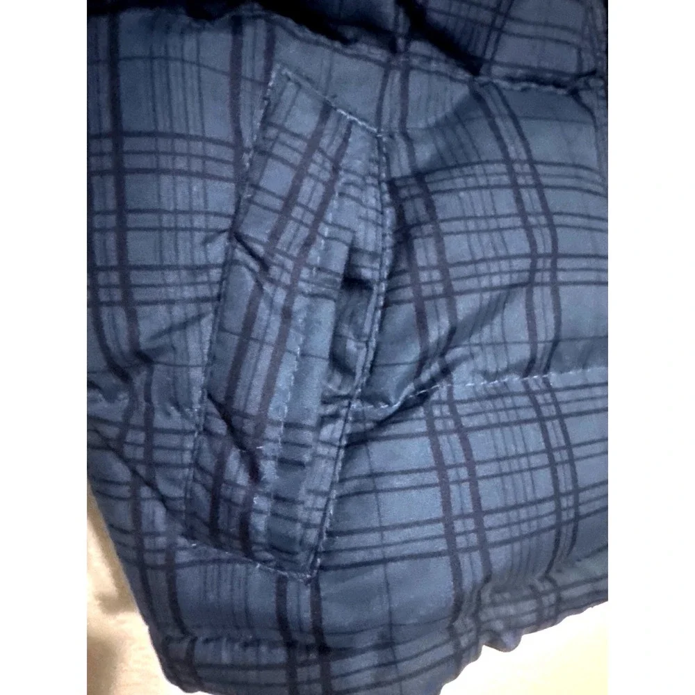 London Fog Kids Plaid Puffer Coat Hooded Thick‎ Sherpa Lined Blue Black Size 3T